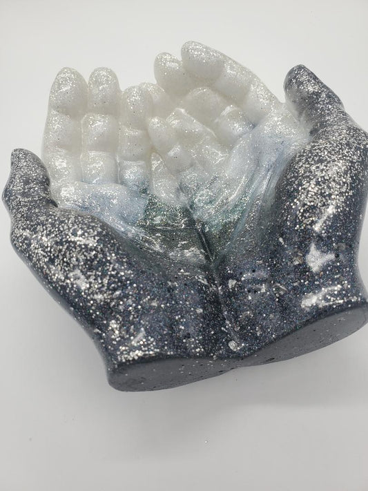 Resin hand sculpture