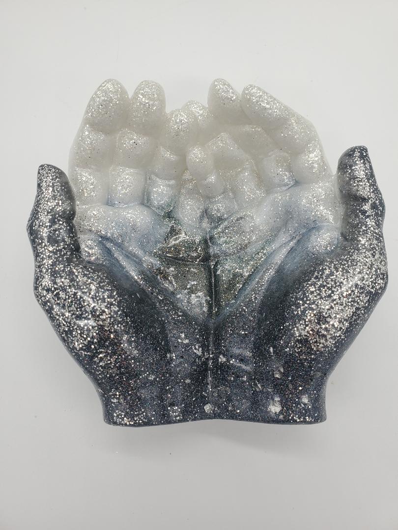 Resin hand sculpture