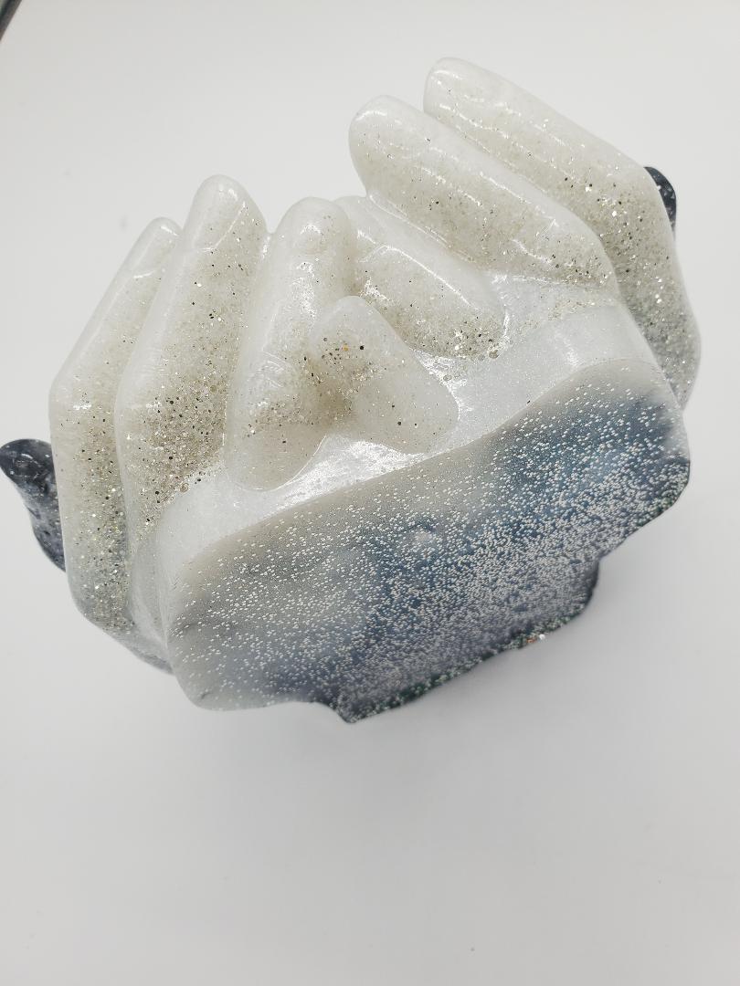 Resin hand sculpture