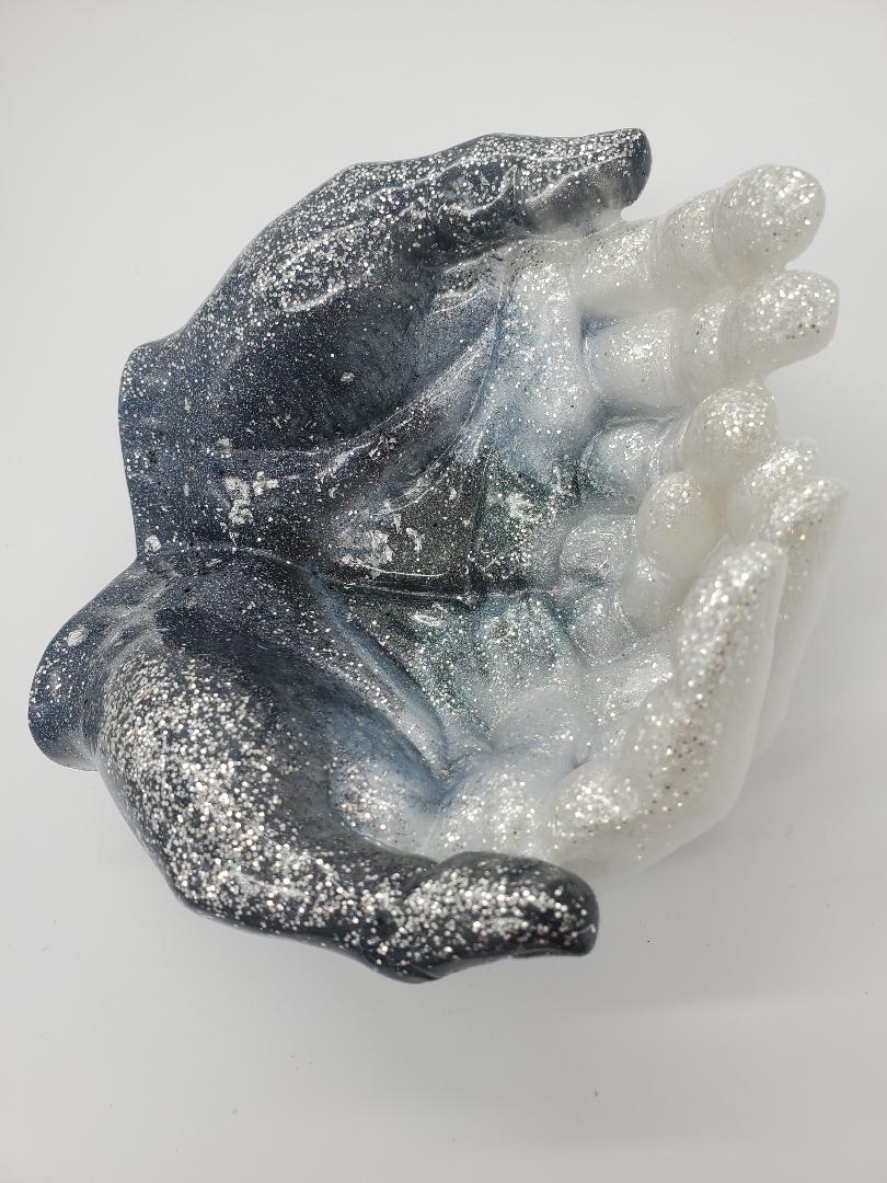 Resin hand sculpture