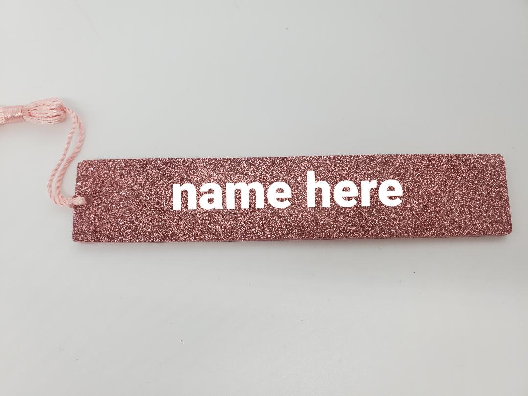 personalized glitter bookmark