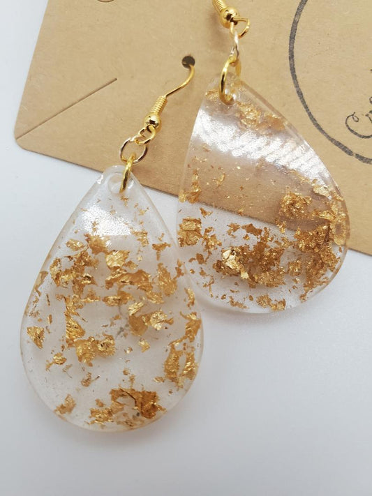 gold leaf earrings