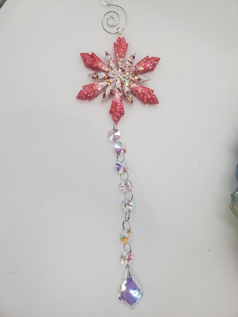 Snowflake glitter sun catcher