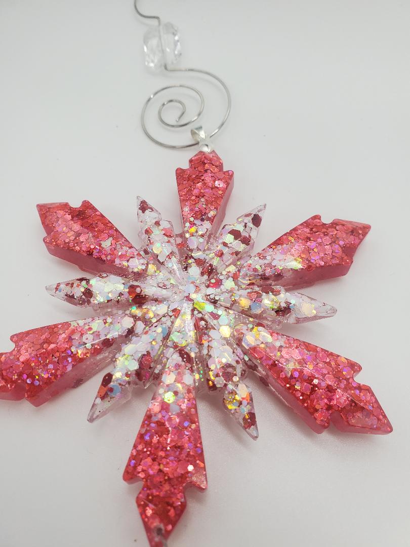 Snowflake glitter sun catcher