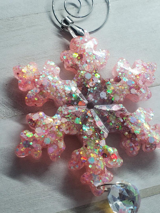 Snowflake glitter suncatcher