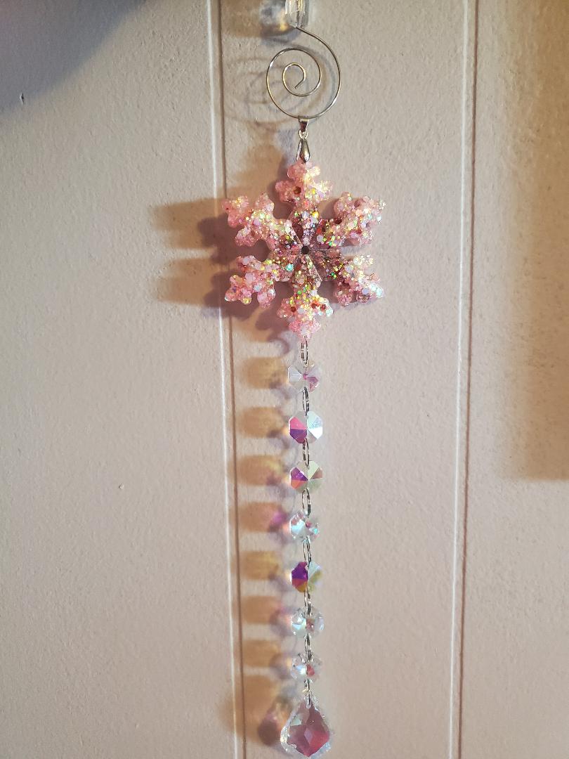 Snowflake glitter suncatcher
