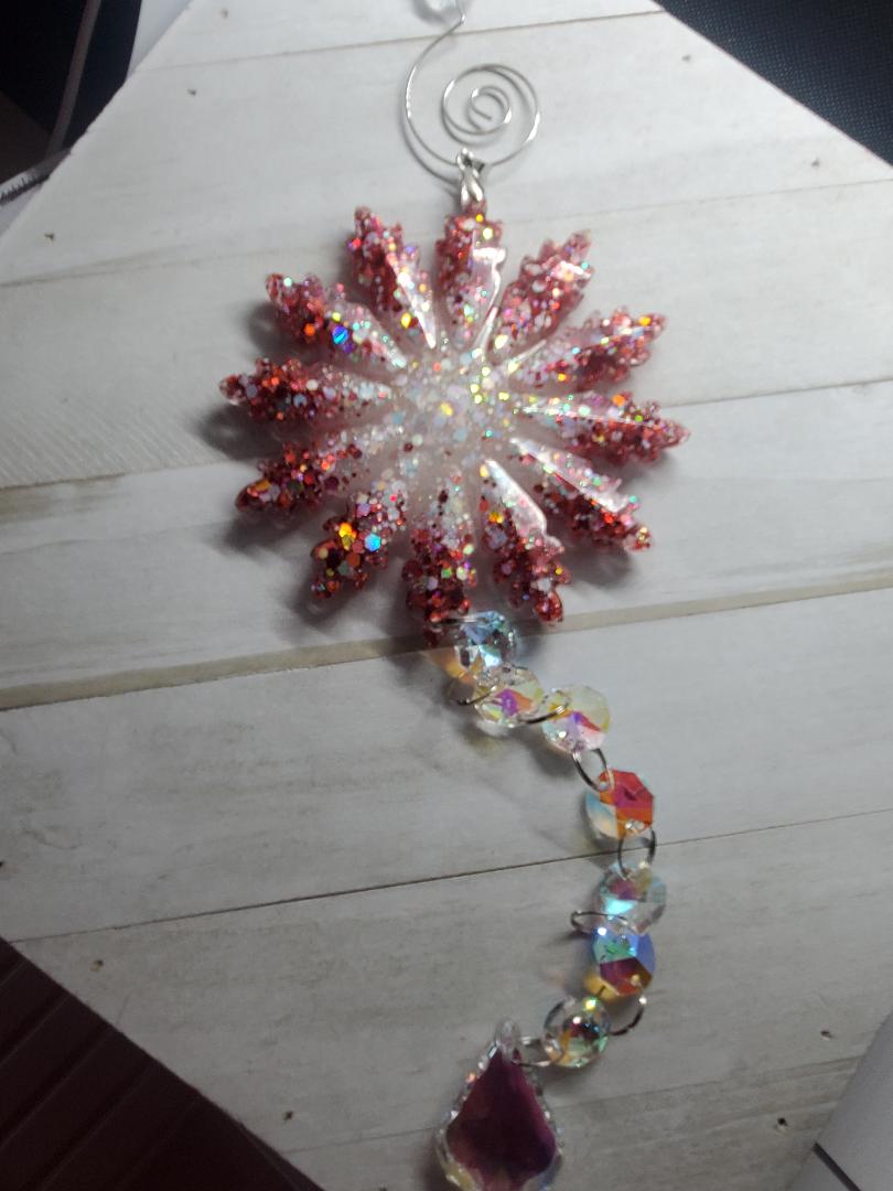 Snowflake resin suncatcher